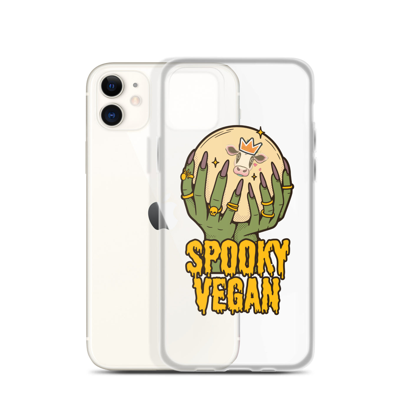 Clear Case for iPhone® Spooky Vegan Magic